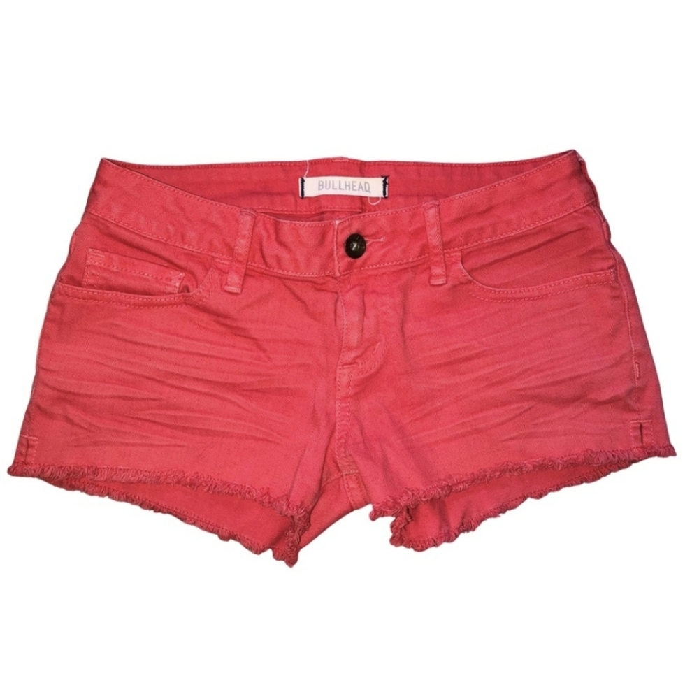 Bullhead Coral Distressed Denim Shorts